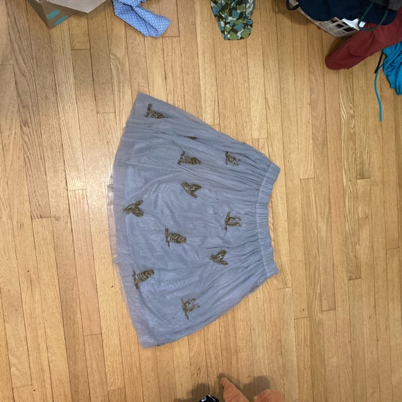 Vintage Moulinette Soeurs Gray Tulle Skirt with Embroidery - Picture 3 of 11